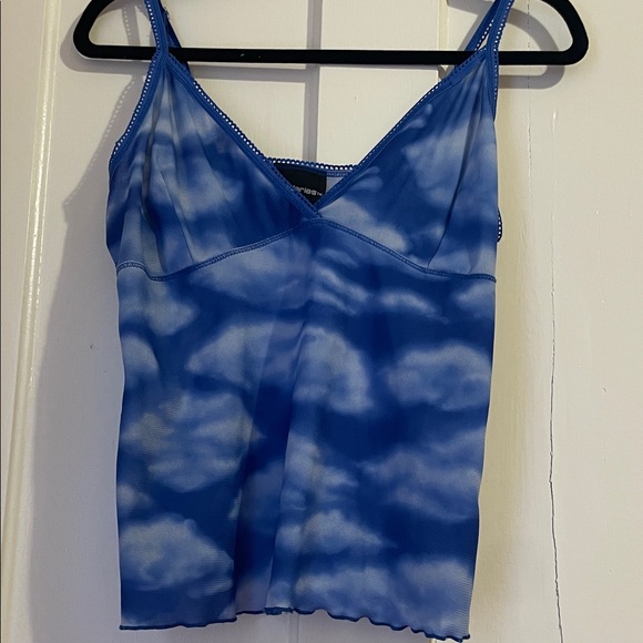 No Boundaries Tops - No Boundaries Blue Cloud Tie-Dye V-Neck Cami